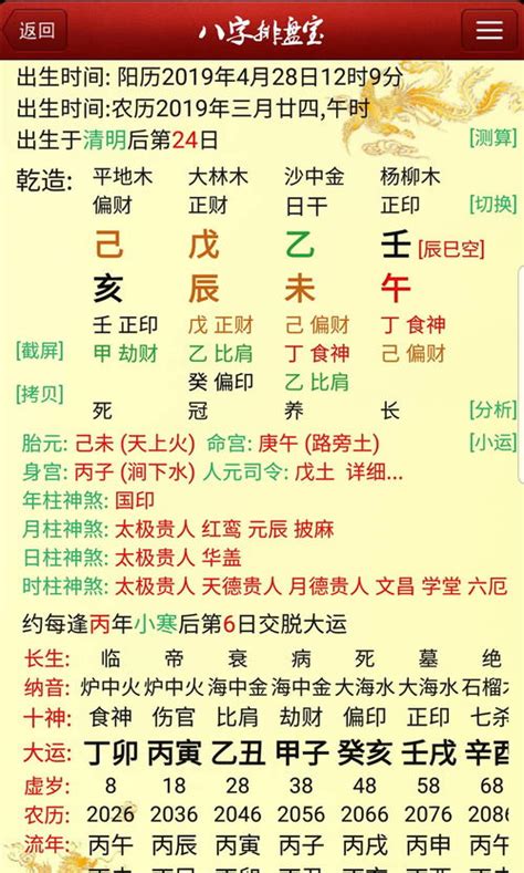 八字图|八字排盘,四柱八字排盘算命,免费排八字,在线排盘系统